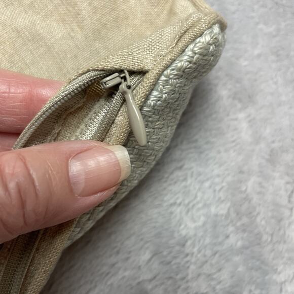 Pottery Barn Pillow Cover Square 20x20 Seagrass Linen Textured Zipper Neutral - Picture 6 of 7